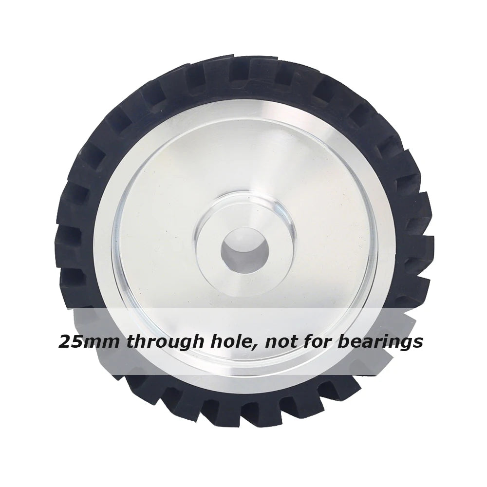 1 piece 200*50mm Rubber Coated Aluminum Contact Wheel 8x2 inch Belt Grinder Rubber Wheel 70A 90A