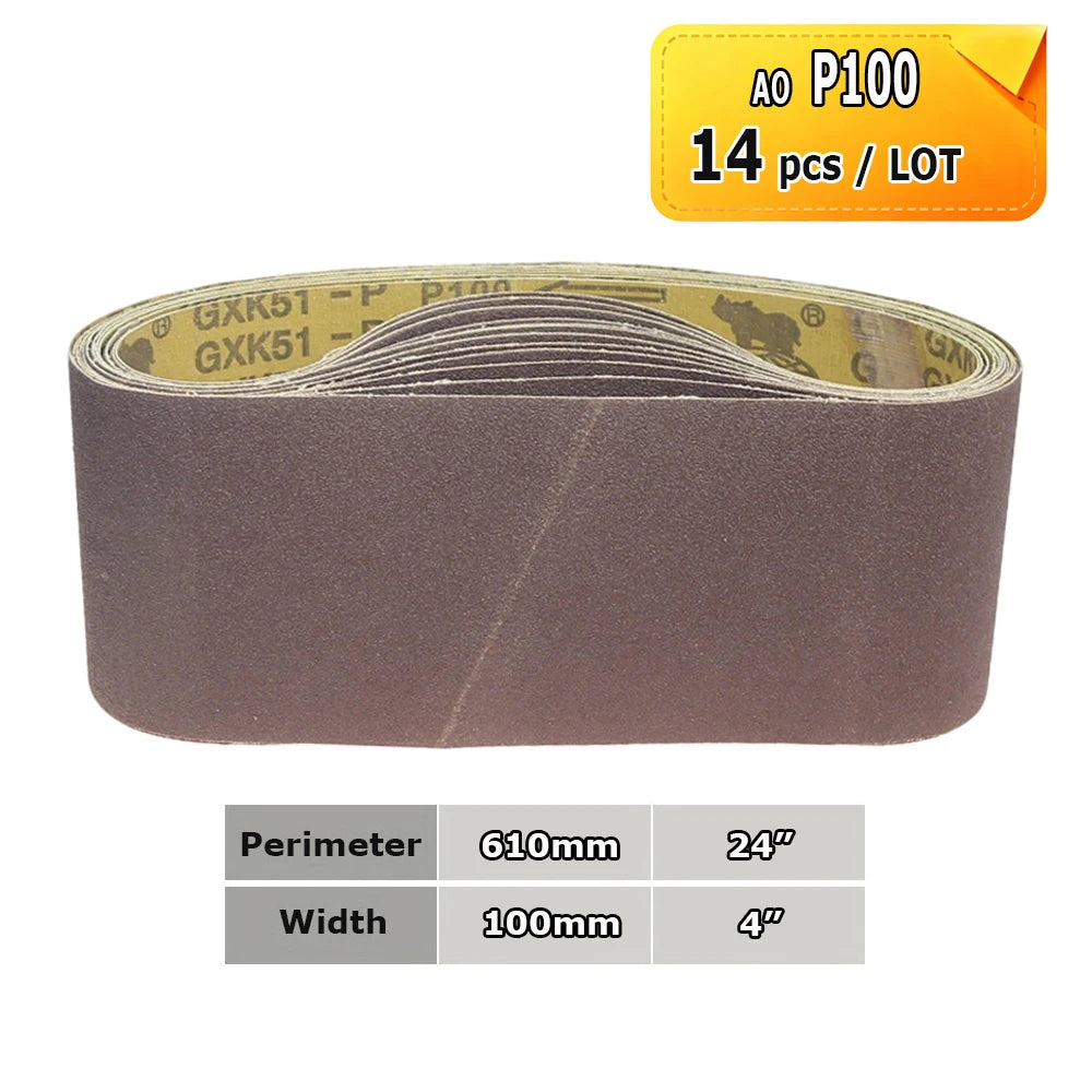 610x100mm Sanding Belts Zirconia Ceramic Aluminum Oxide Abrasive Bands 24"x3.9" for Knife Steel Wood Grinding Polishing