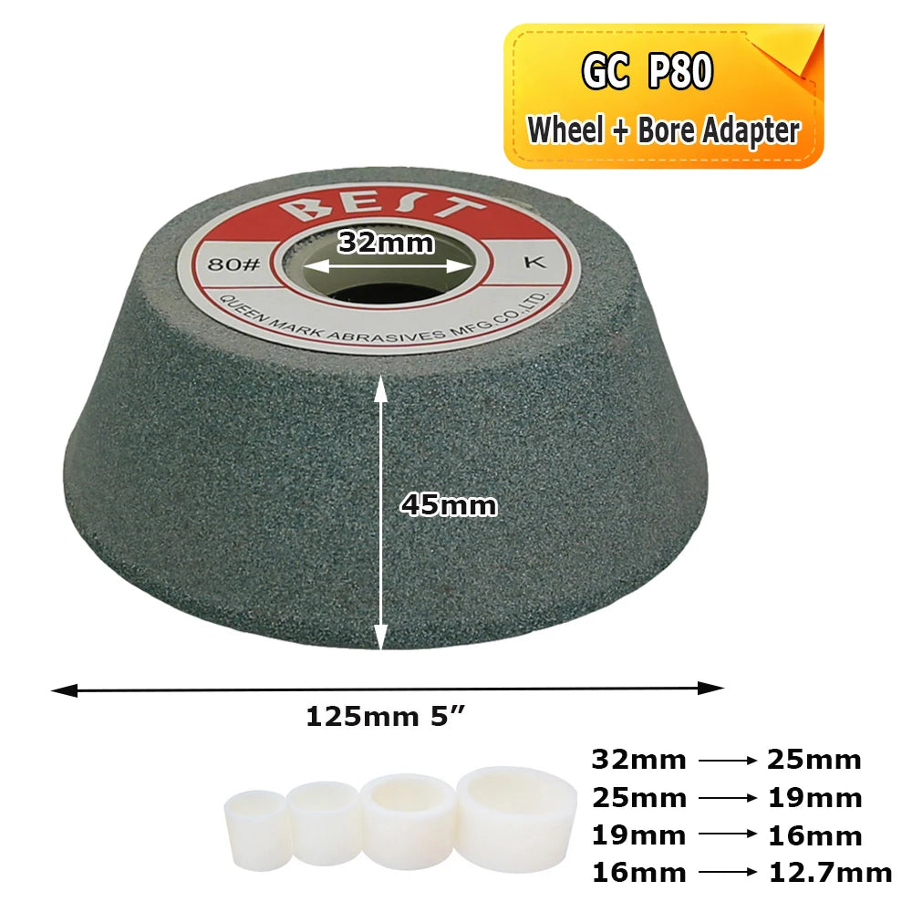 1 pc 125mm/5" WA/PA/GC Ceramic Bowl Abrasive Grinding Wheel for Steel Carbide Glass Polishing Precision Tool Sharpening