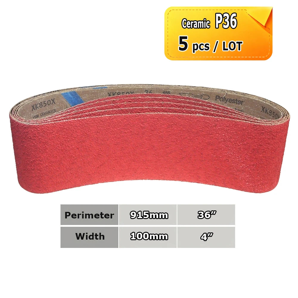 915x100mm Abrasive Sanding Belts 4"x36" Sander Bands Zirconia Ceramic Aluminum Oxide for Metal Grinding Woodworking Polishing