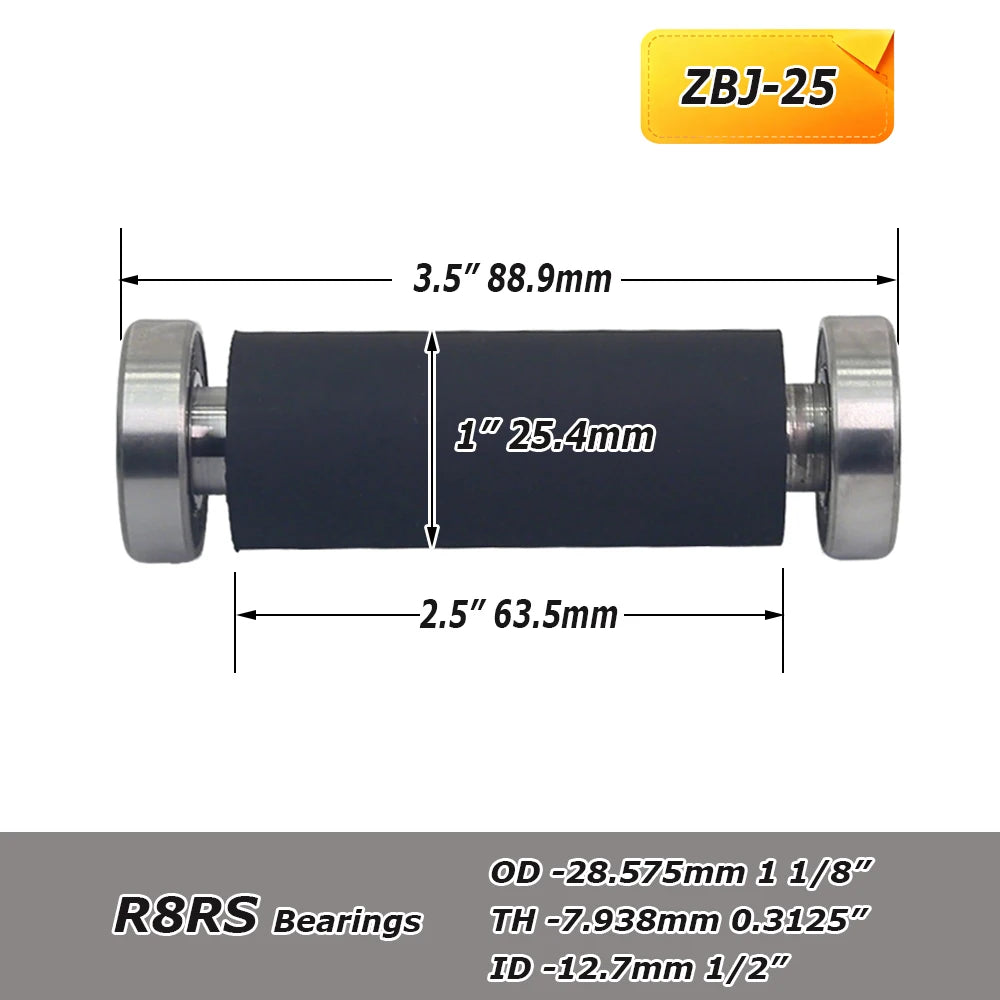 1 piece Rubber-coated Contact Roller Belt Grinder Idler Wheel Spindle / Threaded Rod Attachment