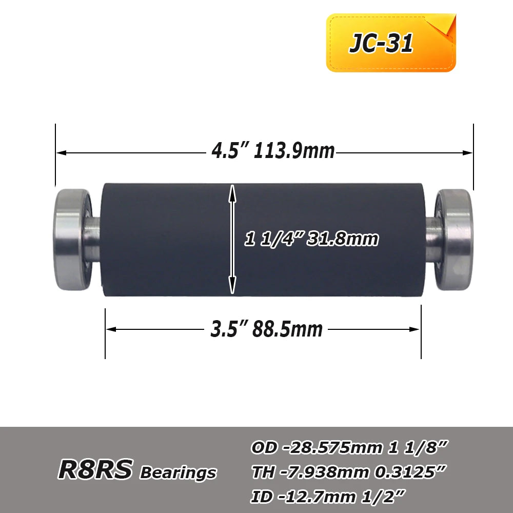 1 piece Rubber-coated Contact Roller Belt Grinder Idler Wheel Spindle / Threaded Rod Attachment