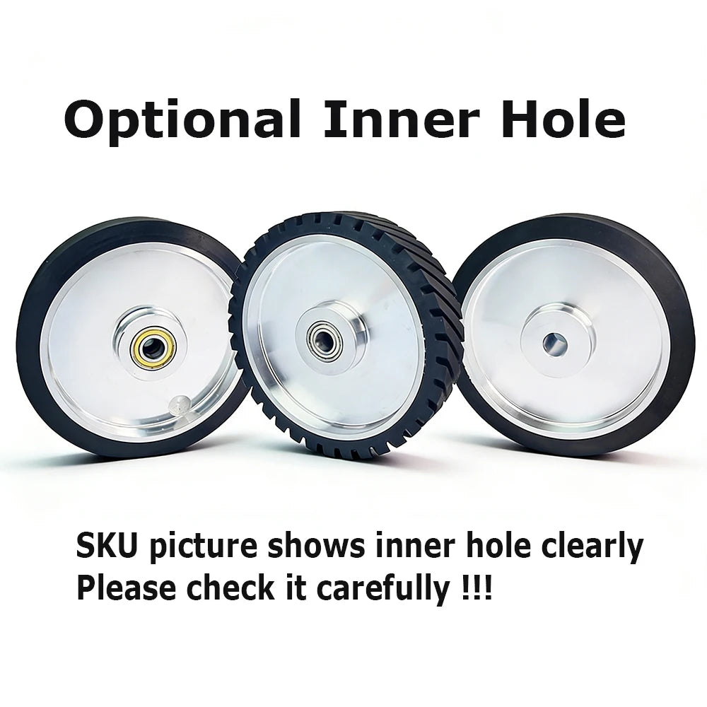 1 piece 10"*2" Rubber Contact Wheel 250x50mm Blet Grinder Idler Wheel Sanding Bands Polishing Wheel