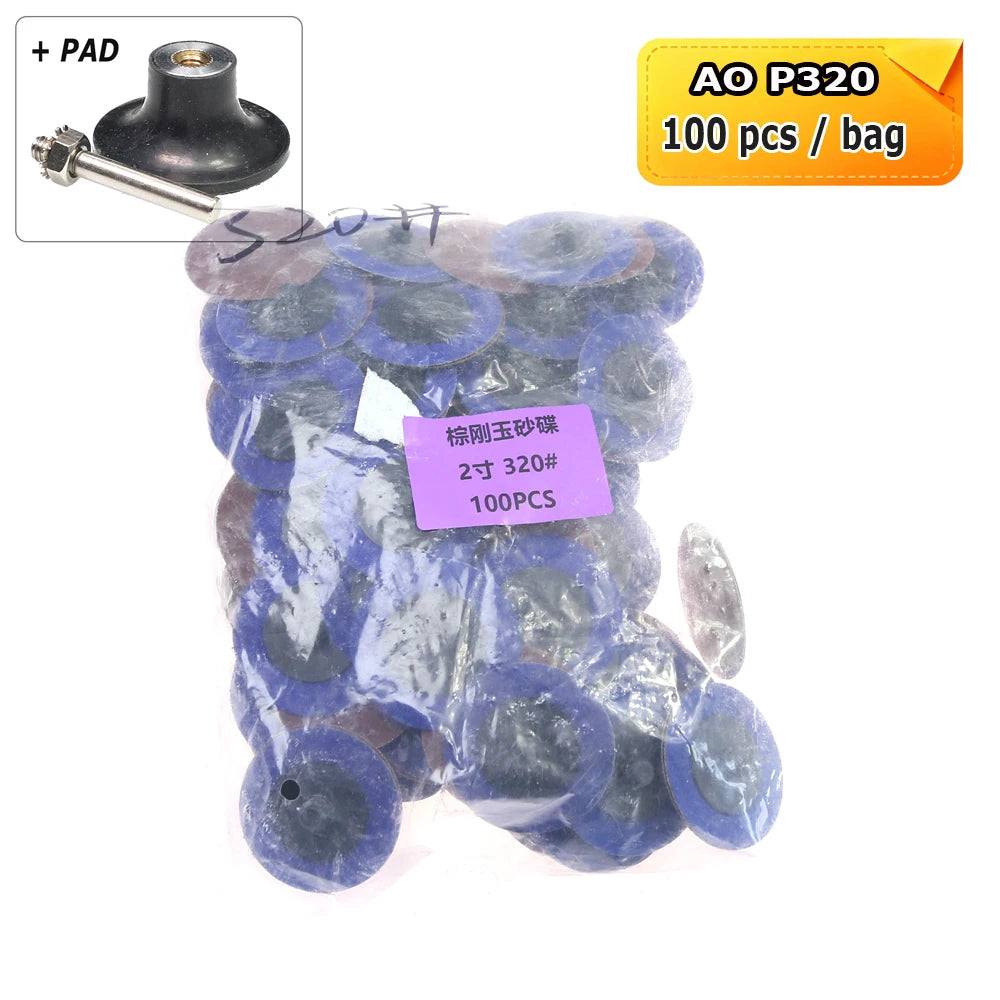 100 pcs/bag A/O Torque Sanding Discs P36-P600 for Metal Deburring Grinding Polishing Drill Die Grinder Air Polisher Tools