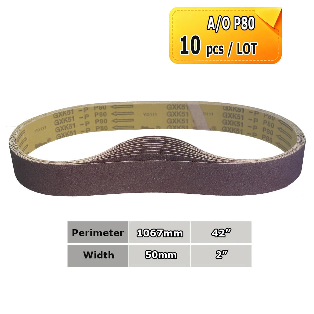 2" x 42" Sanding Belt Sander Knife-Making P40-P800 BORA 5 Ceramic Aluminum Oxide Felt Abrasive Grinding Polishing Bands