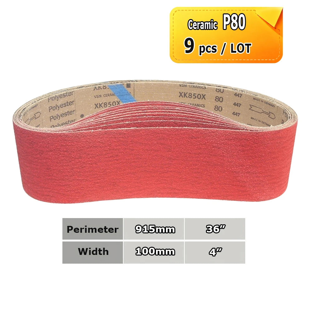 915x100mm Abrasive Sanding Belts 4"x36" Sander Bands Zirconia Ceramic Aluminum Oxide for Metal Grinding Woodworking Polishing