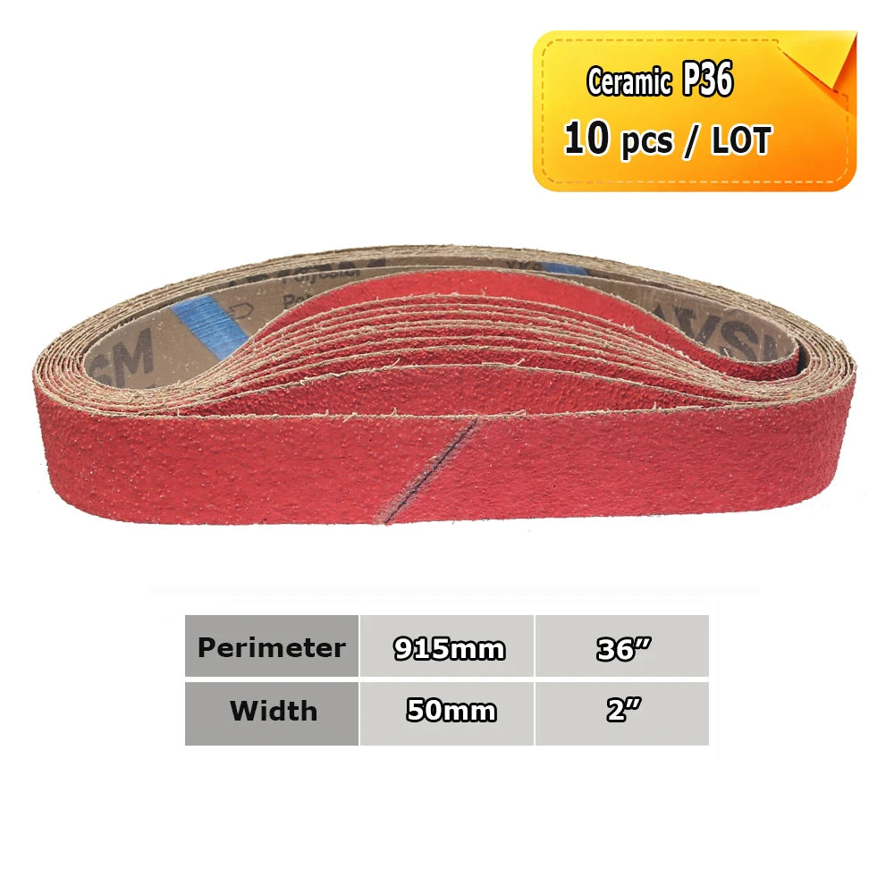 915x50mm Sanding Belts 2x36" Belt Grinder Abrasive Bands 291x50mm Wheel Sleeves for Knife Hard Metal Grinding Wood Polishing