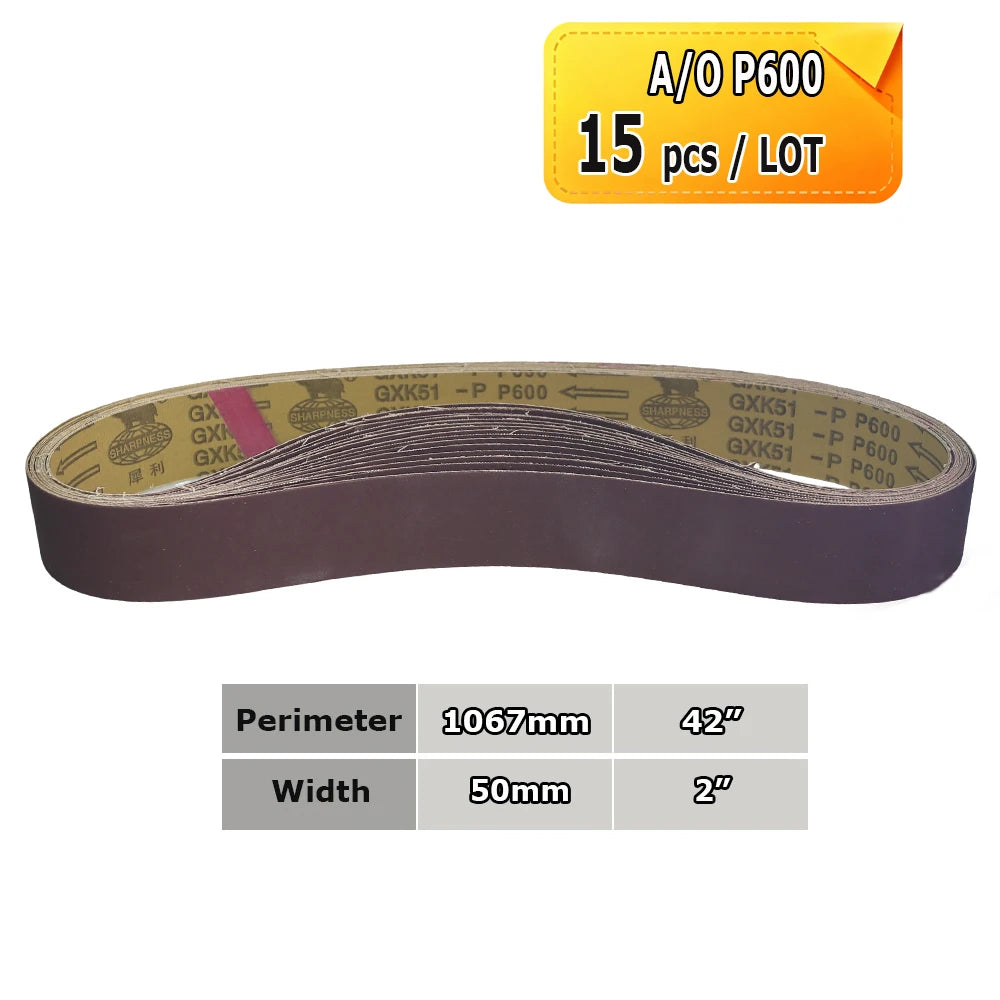 2" x 42" Sanding Belt Sander Knife-Making P40-P800 BORA 5 Ceramic Aluminum Oxide Felt Abrasive Grinding Polishing Bands