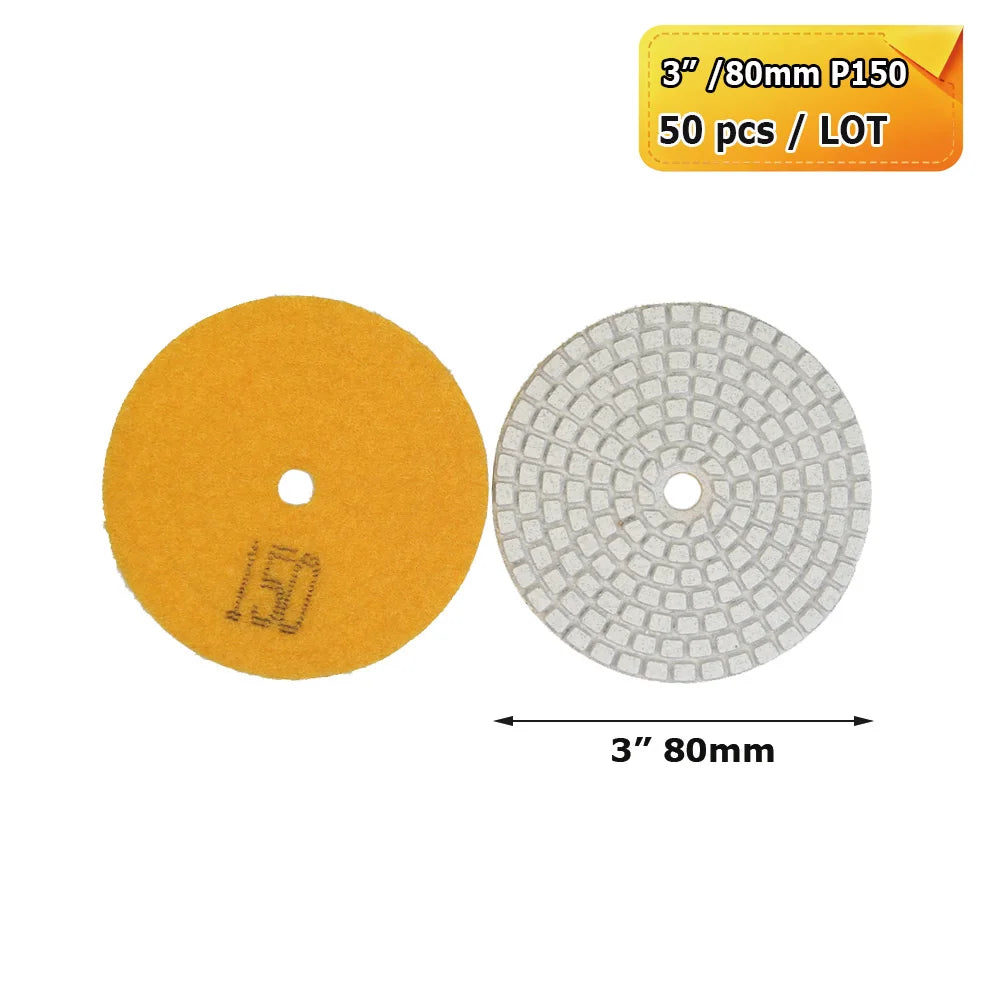 3"/4" Wet Grinding Discs Flexible Diamond Stone Polishing Pads for Ceramic Tiles Marble Finish