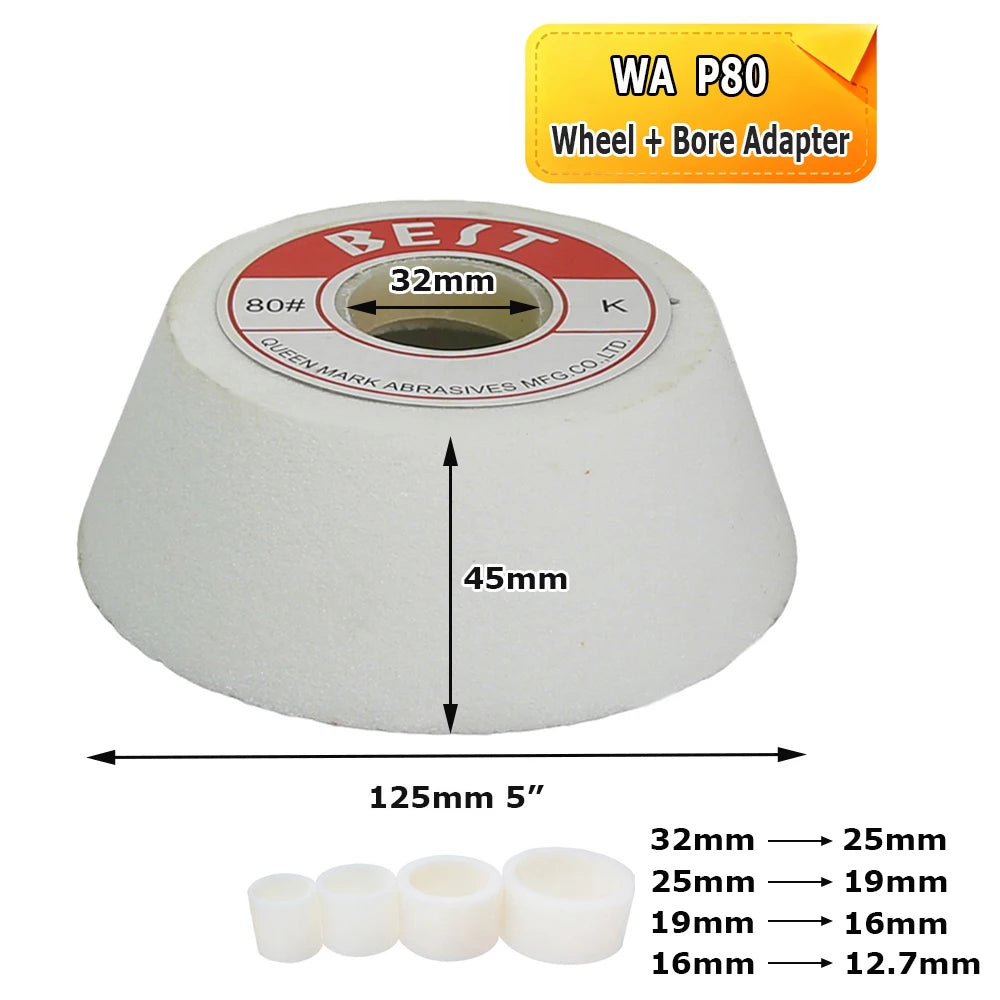 1 pc 125mm/5" WA/PA/GC Ceramic Bowl Abrasive Grinding Wheel for Steel Carbide Glass Polishing Precision Tool Sharpening