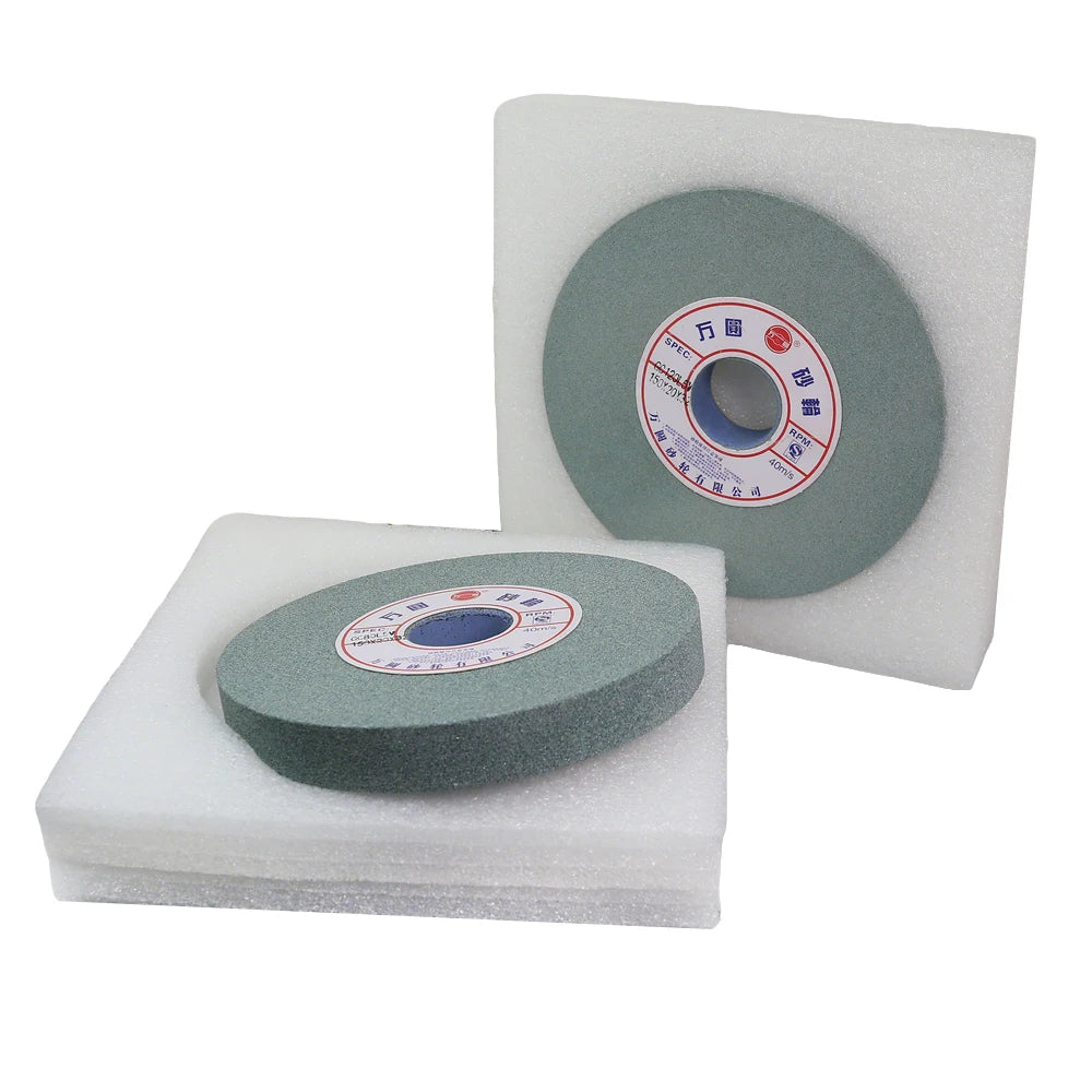 1 pc 150x20x32-12.7mm Green SiC Grinding Wheel Ceramic Abrasive Stone for Carbide Glass Brass Aluminum Polishing Finishing