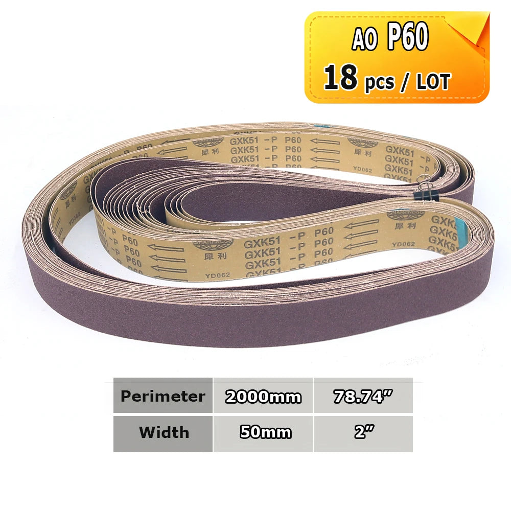 Sanding Belts 50x2000mm Knife Making Abrasive Bands Ceramic Zirconia Aluminum Oxide P36-P1500