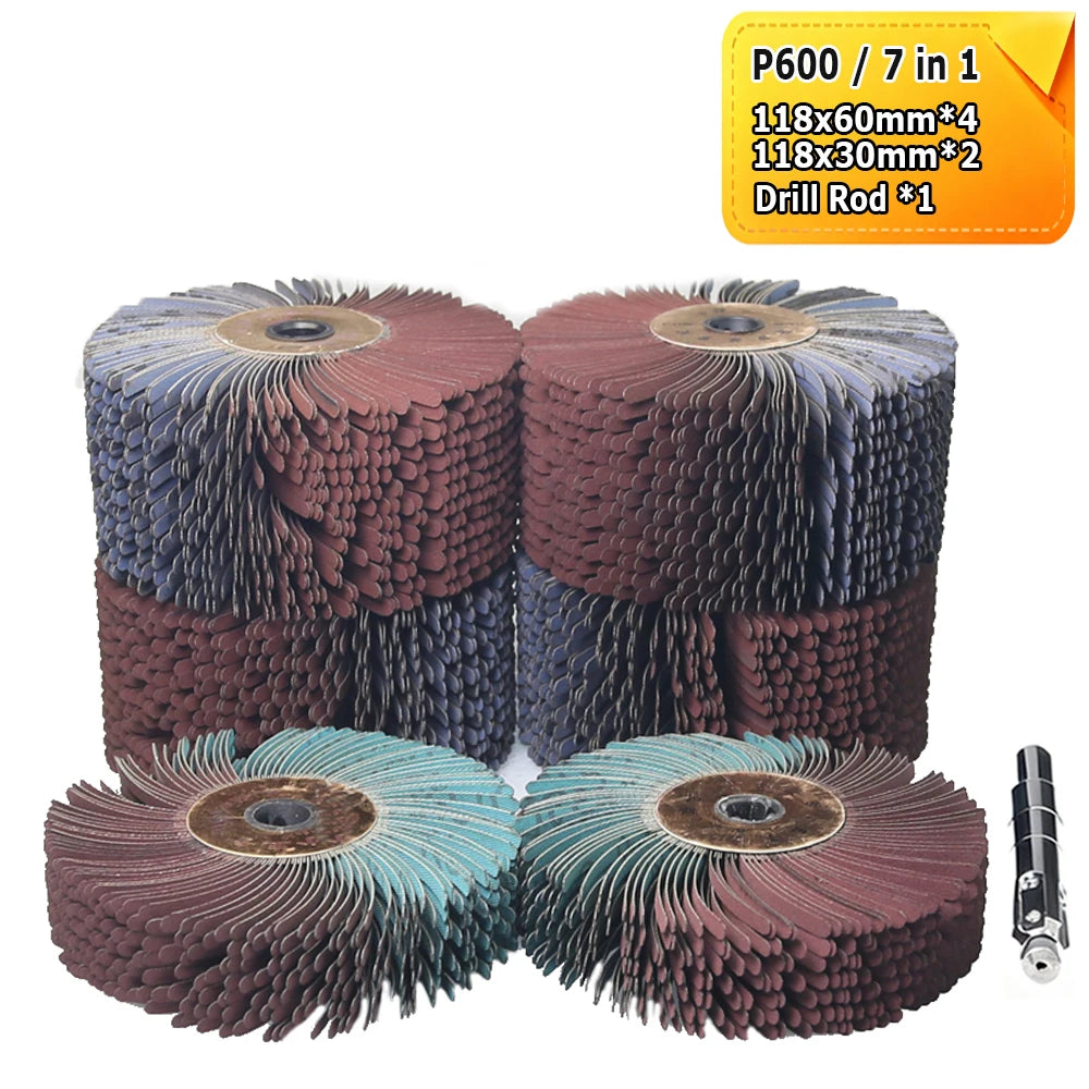 118x60mm/30mm Abrasive Cloth Strips Polishing Brush Wheels Air Polisher Accessories for Wood Grinding Buffing