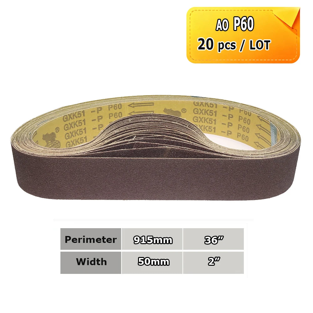 915x50mm Sanding Belts 2x36" Belt Grinder Abrasive Bands 291x50mm Wheel Sleeves for Knife Hard Metal Grinding Wood Polishing