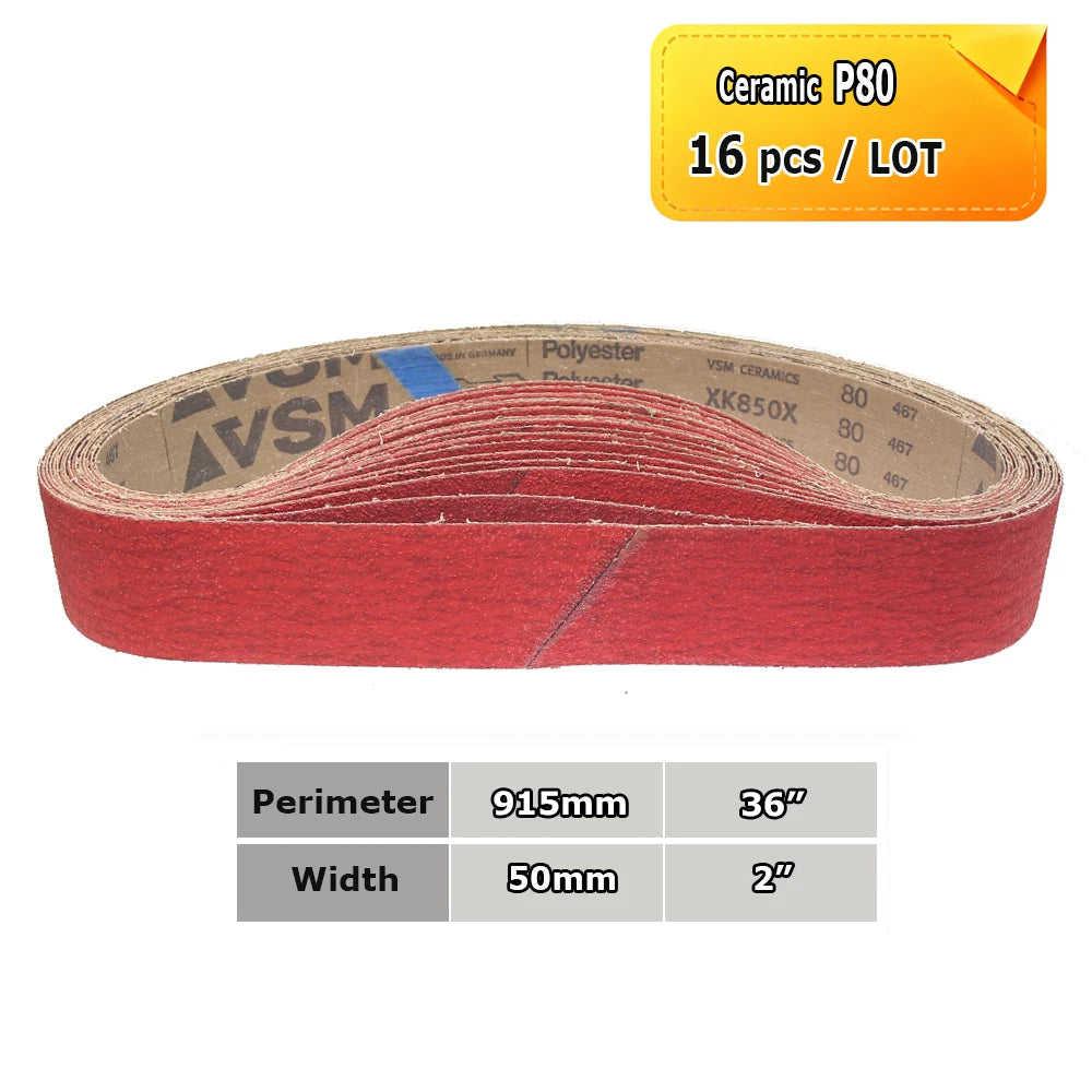 915x50mm Sanding Belts 2x36" Belt Grinder Abrasive Bands 291x50mm Wheel Sleeves for Knife Hard Metal Grinding Wood Polishing