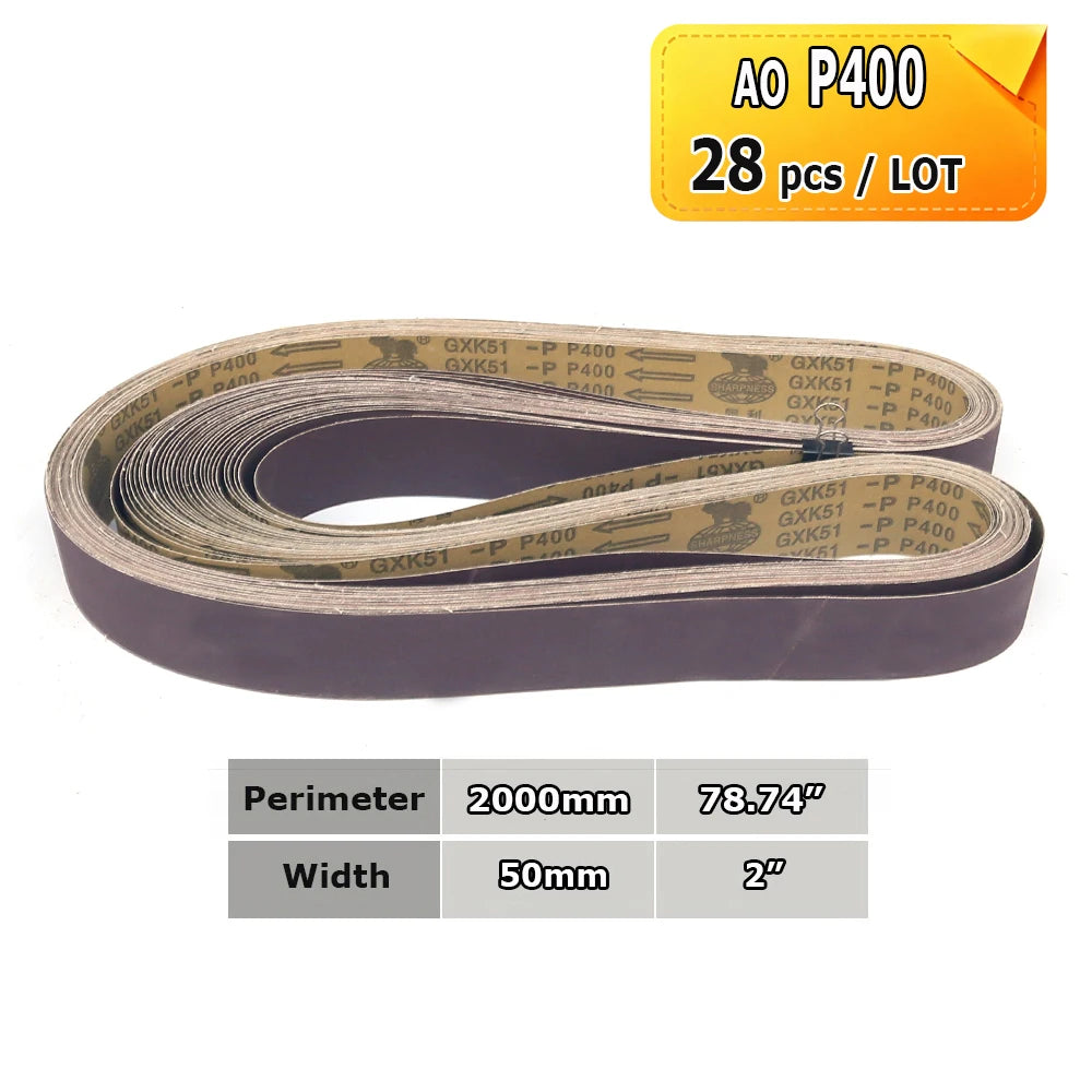 Sanding Belts 50x2000mm Knife Making Abrasive Bands Ceramic Zirconia Aluminum Oxide P36-P1500