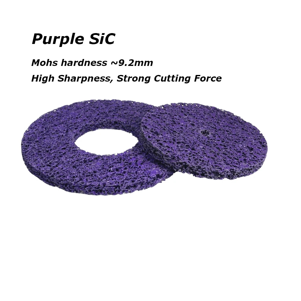 150mm/200mm Purple SiC Nylon Fiber Grinding Discs Poly Strip P46 Abrasive Wheel for Metal Stone Wood Surface Finish