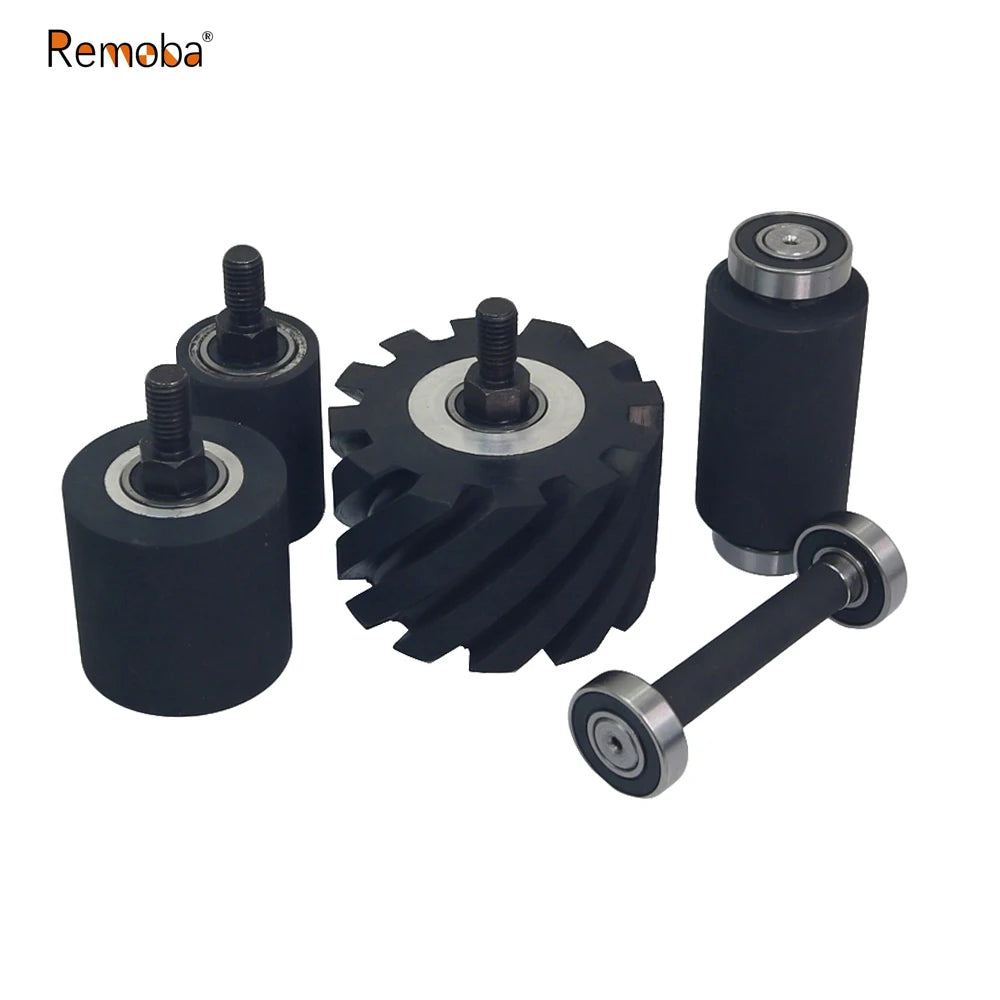 1 piece Rubber-coated Contact Roller Belt Grinder Idler Wheel Spindle / Threaded Rod Attachment