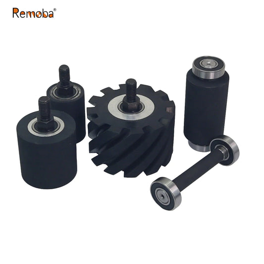1 piece Rubber-coated Contact Roller Belt Grinder Idler Wheel Spindle / Threaded Rod Attachment