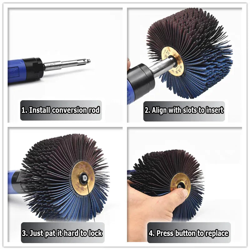 118x60mm/30mm Abrasive Cloth Strips Polishing Brush Wheels Air Polisher Accessories for Wood Grinding Buffing