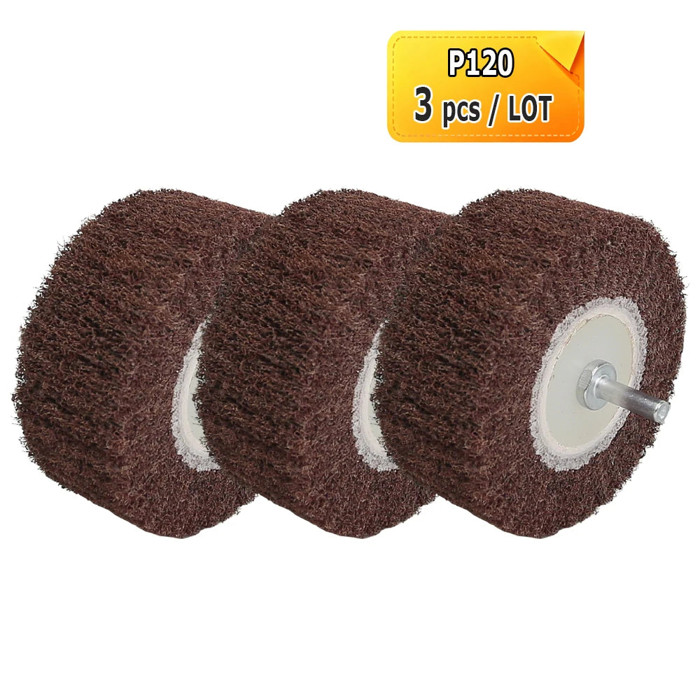 120x50mm M14 Non-woven Polishing Drum Wheel Angle Grinder Abrasive Grinding Wheel for Stainless Steel Finish