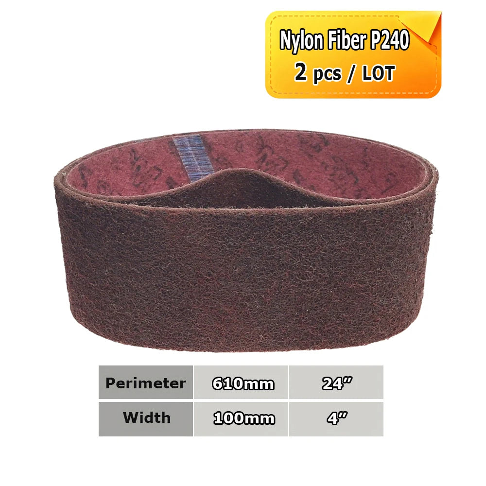 610x100mm Sanding Belts 24"x4" Abrasive Polishing Bands Non-woven Nylon Fiber, Wool Felt, 305EA A3 A5, 237AA A6 A16 A30 A65