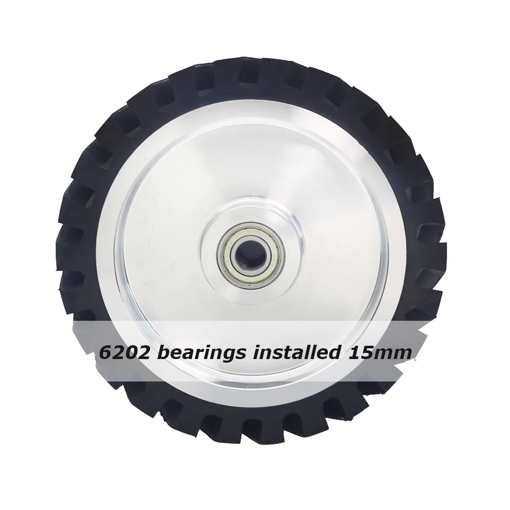 1 piece 200*50mm Rubber Coated Aluminum Contact Wheel 8x2 inch Belt Grinder Rubber Wheel 70A 90A