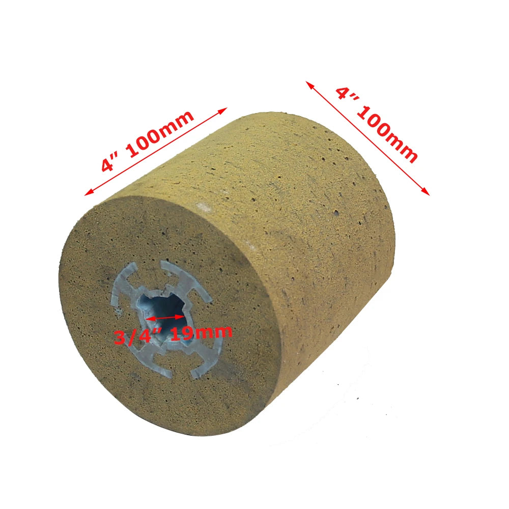 100x100x19mm Rubber Diamond Snowflake Polishing Texture Grinding Wheel Drum for Stainless Steel Metal Sunflower Stain Finish