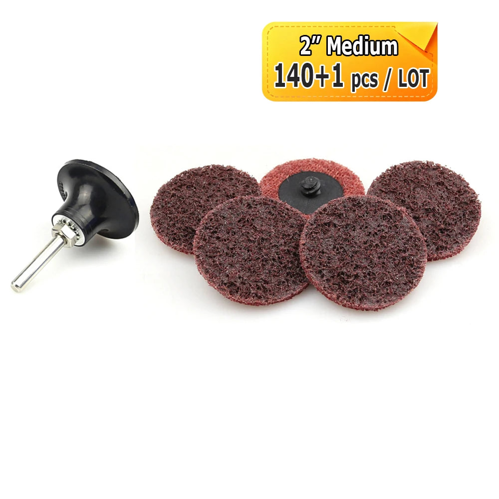 2"/3" R-Type Quick Change Non-woven Nylon Linen Abrasive Sanding Disc for Metal Deburring Finishing Brushing Polishing