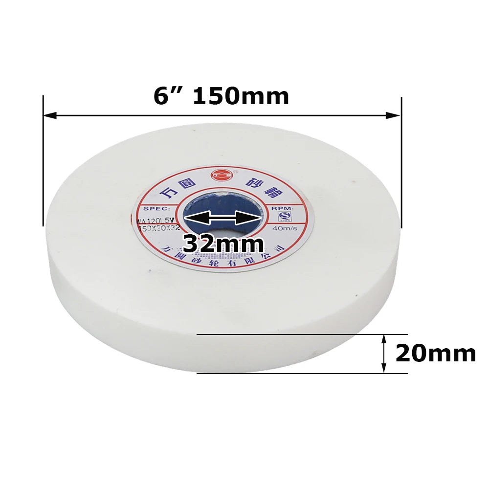 1 pc 150x20x32mm White Fused Alumina Grinding Wheel for Deburring and Finishing HSS Hardened Steel Alloy Steel High-Carbon Steel