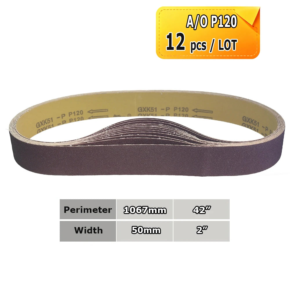 2" x 42" Sanding Belt Sander Knife-Making P40-P800 BORA 5 Ceramic Aluminum Oxide Felt Abrasive Grinding Polishing Bands