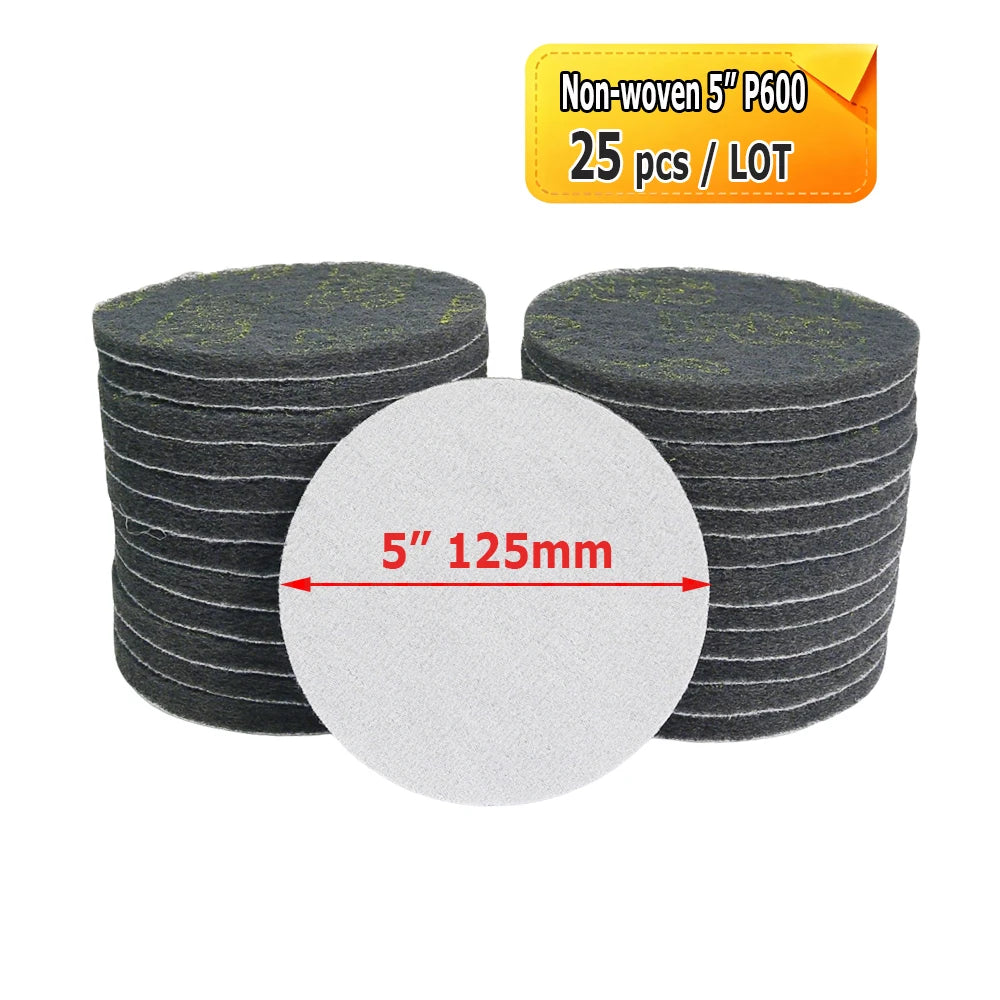 2" - 7" Abrasive Sanding Discs Black Poly Strip P36 Non-woven Polishing Pad P180 P320 P600 Wool Felt Buffing Disk Wax
