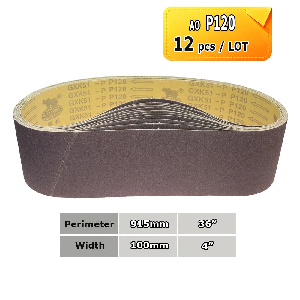915x100mm Abrasive Sanding Belts 4"x36" Sander Bands Zirconia Ceramic Aluminum Oxide for Metal Grinding Woodworking Polishing