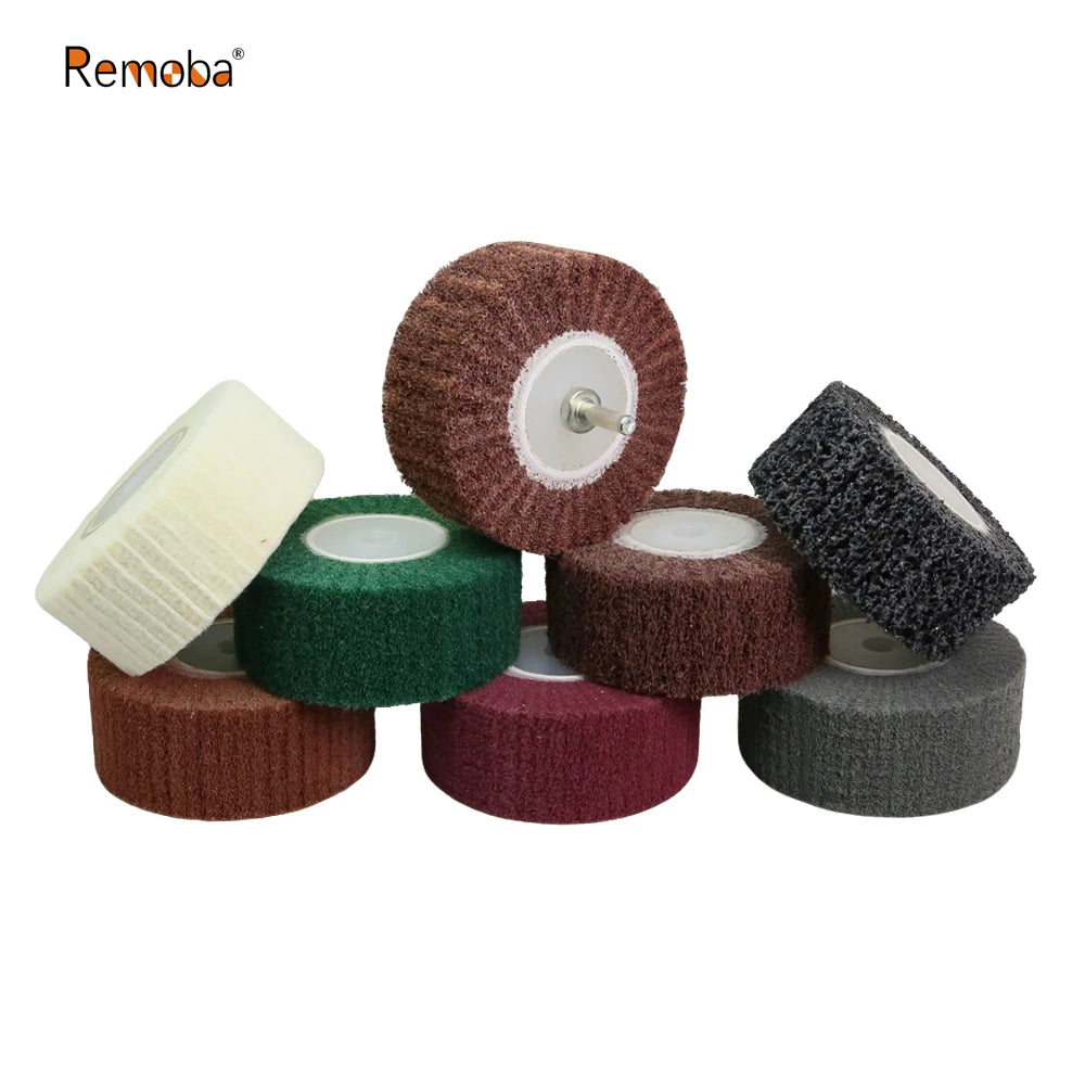 120x50mm M14 Non-woven Polishing Drum Wheel Angle Grinder Abrasive Grinding Wheel for Stainless Steel Finish