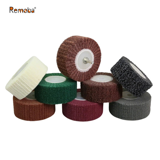 120x50mm M14 Non-woven Polishing Drum Wheel Angle Grinder Abrasive Grinding Wheel for Stainless Steel Finish