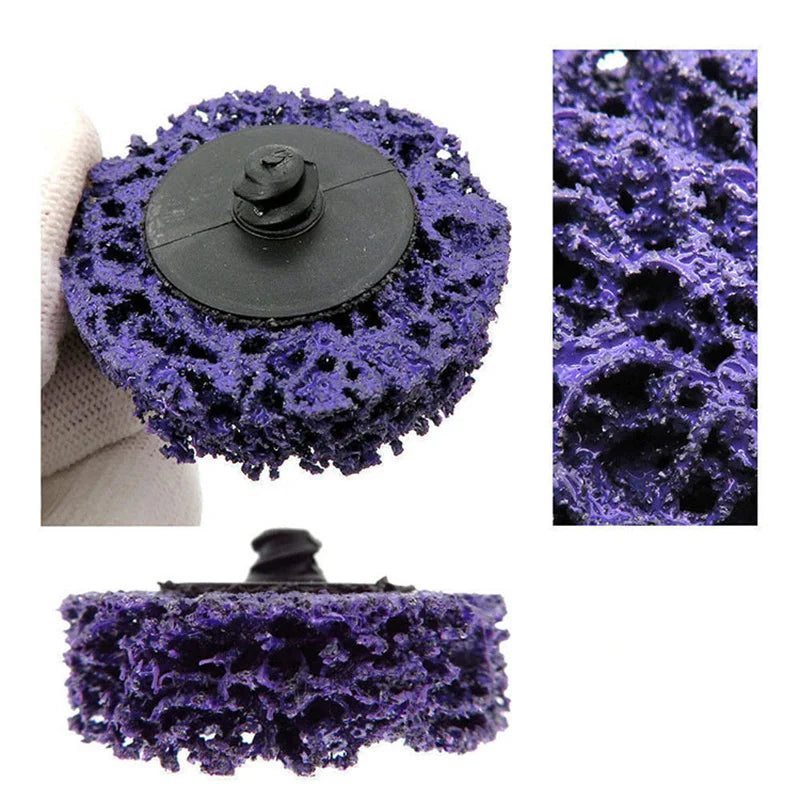 100 pcs 2" Quick-change SiC Net Mesh Nylon Fiber Poly Strip Grinding Disc for Rust Paint Removal Polishing Drill Back-up Pad