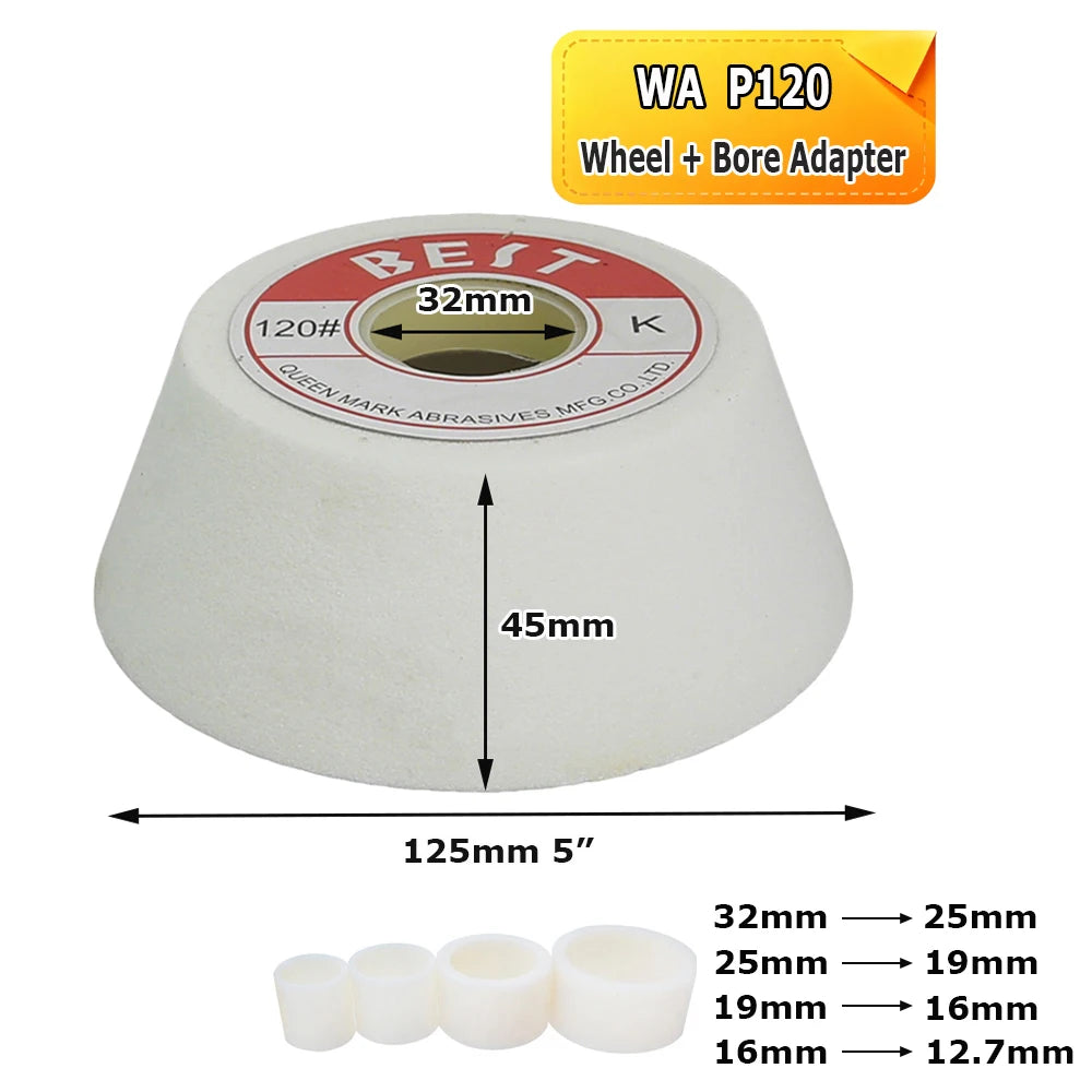 1 pc 125mm/5" WA/PA/GC Ceramic Bowl Abrasive Grinding Wheel for Steel Carbide Glass Polishing Precision Tool Sharpening
