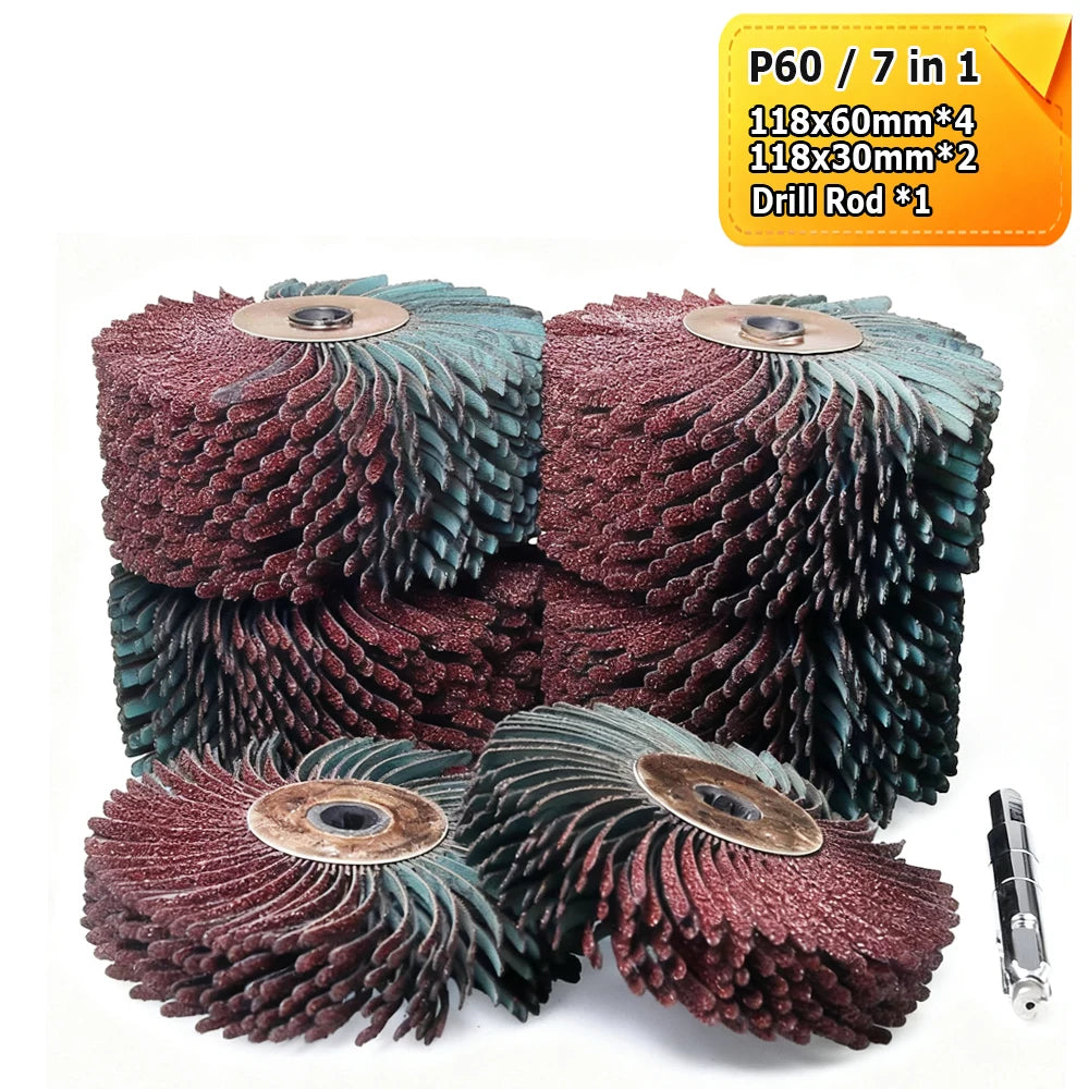 118x60mm/30mm Abrasive Cloth Strips Polishing Brush Wheels Air Polisher Accessories for Wood Grinding Buffing