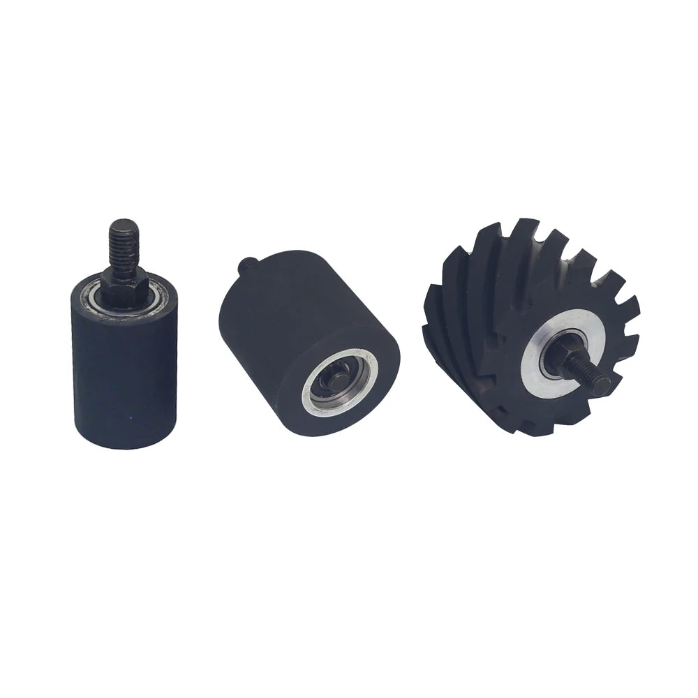 1 piece Rubber-coated Contact Roller Belt Grinder Idler Wheel Spindle / Threaded Rod Attachment