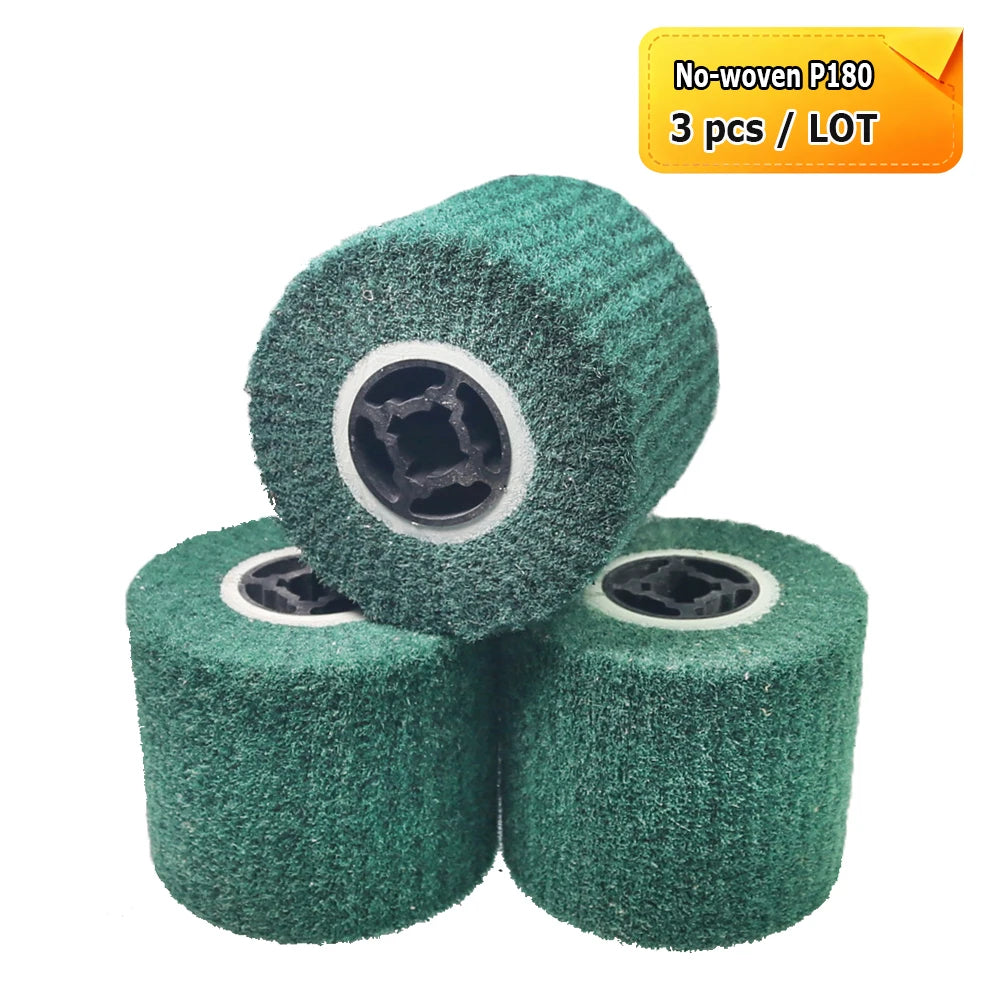 120x100x19mm Drum Polishing Wheel Stainless Steel Wire drawing Brush - Non-woven, Poly Strip, Felt, Cotton, Steel Wire,Hemp