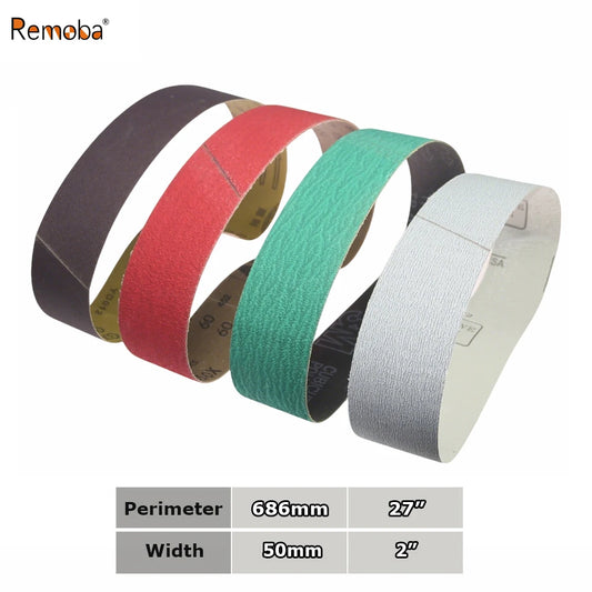 Sanding Belts 50x686mm 2"x27" Zirconia Ceramic AO Abrasive Bands P36-P1500 for Knife Stainless Grinding Woodworking Polishing
