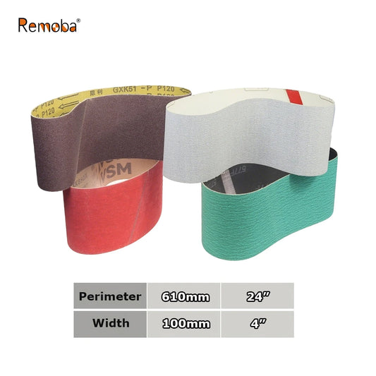 610x100mm Sanding Belts Zirconia Ceramic Aluminum Oxide Abrasive Bands 24"x3.9" for Knife Steel Wood Grinding Polishing