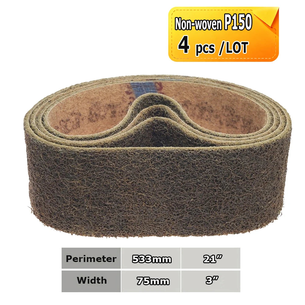3" x 21" Belt Sander Sanding Bands 533x75mm Abrasive Grinding Belts Ceramic P36 - AO P1500, A3 - A65, Zirconia, Non-woven, Felt