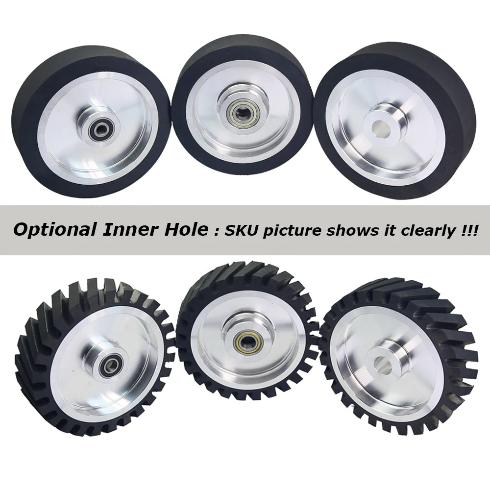 1 piece 200*50mm Rubber Coated Aluminum Contact Wheel 8x2 inch Belt Grinder Rubber Wheel 70A 90A