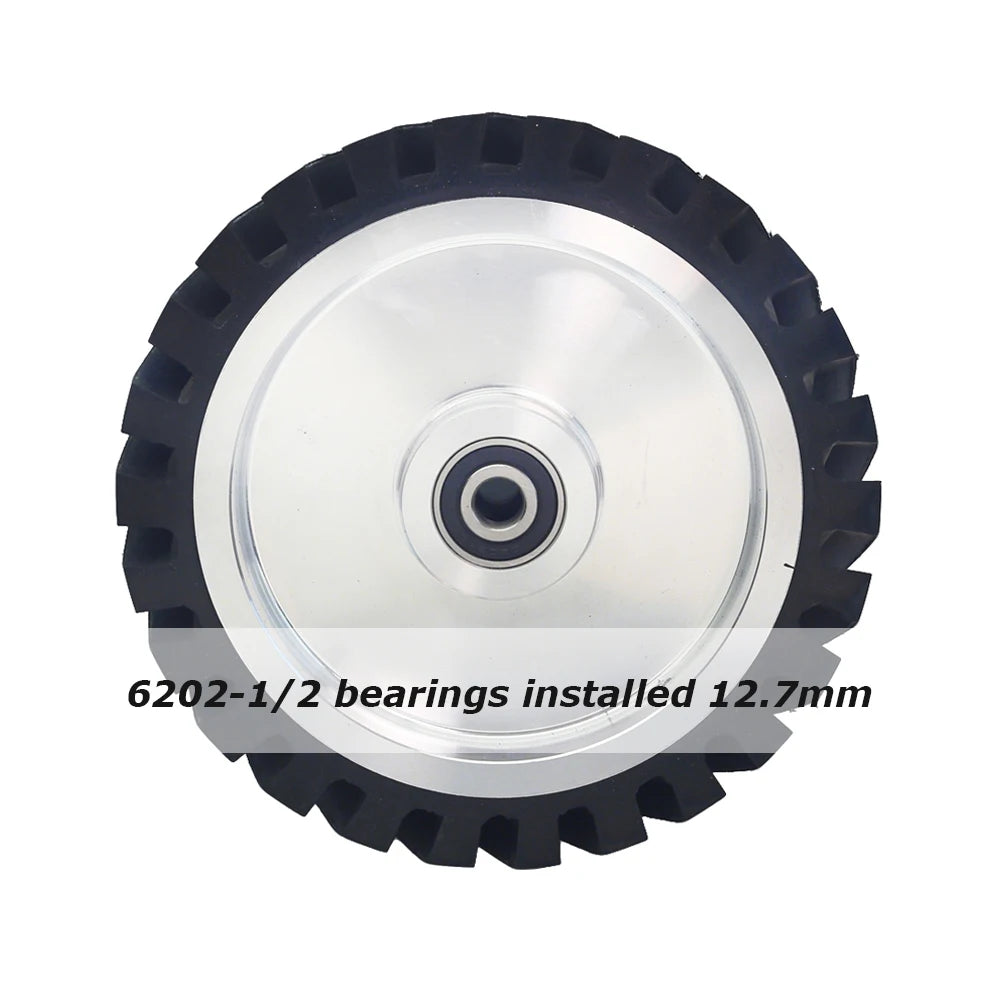 1 piece 200*50mm Rubber Coated Aluminum Contact Wheel 8x2 inch Belt Grinder Rubber Wheel 70A 90A