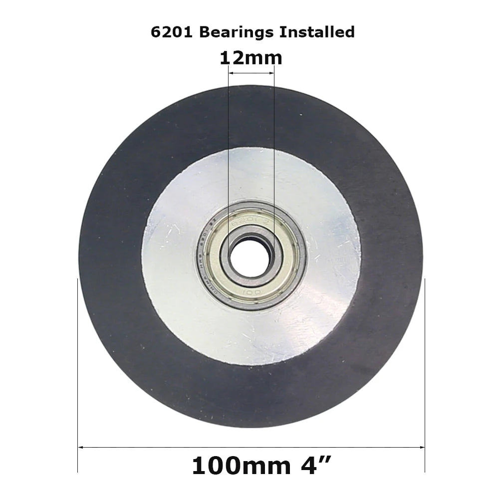 1 piece Dia.50mm/75mm/100mm*50mm Width Small Rubber Coated Aluminum Wheel Belt Grinder Idler Active Contact Wheel