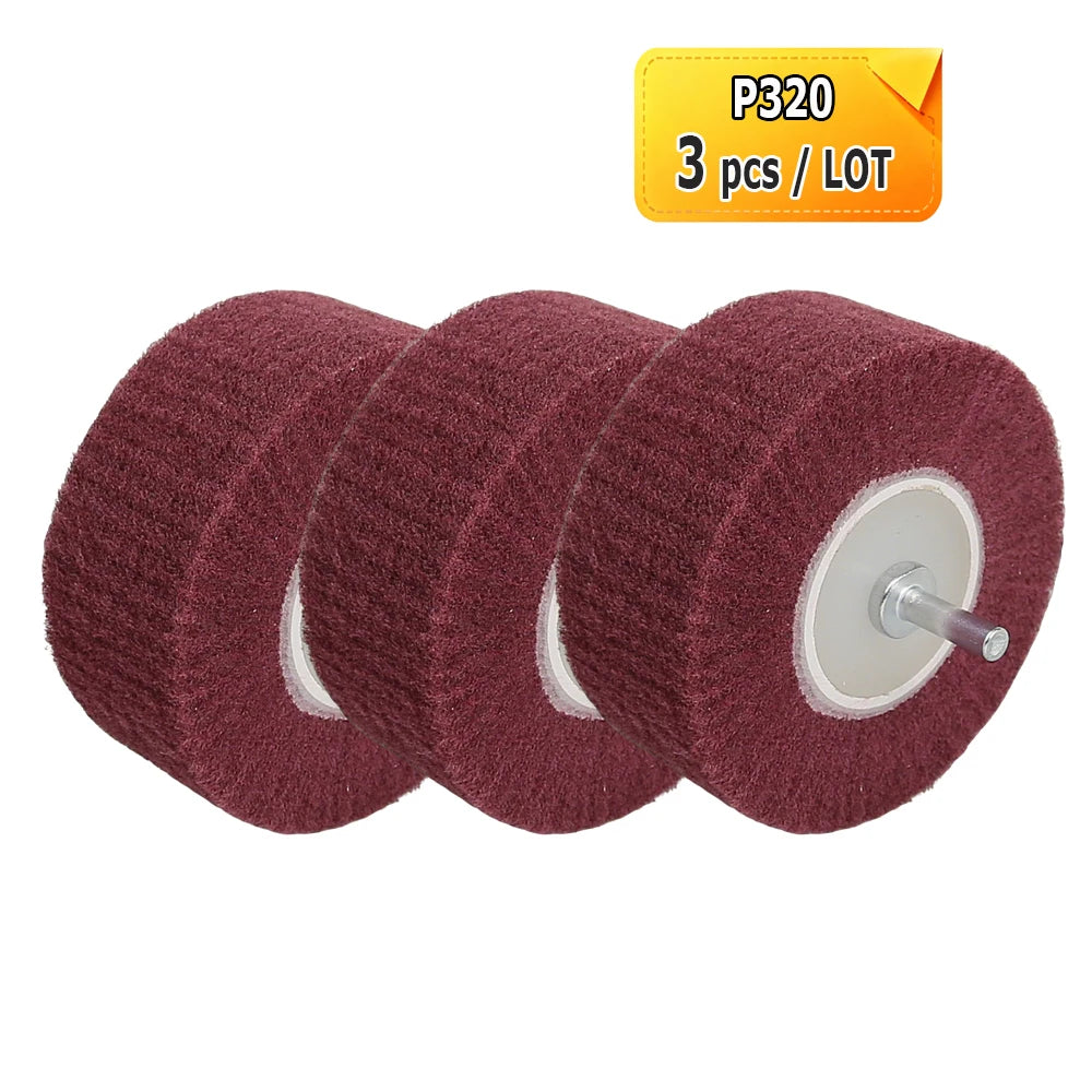120x50mm M14 Non-woven Polishing Drum Wheel Angle Grinder Abrasive Grinding Wheel for Stainless Steel Finish