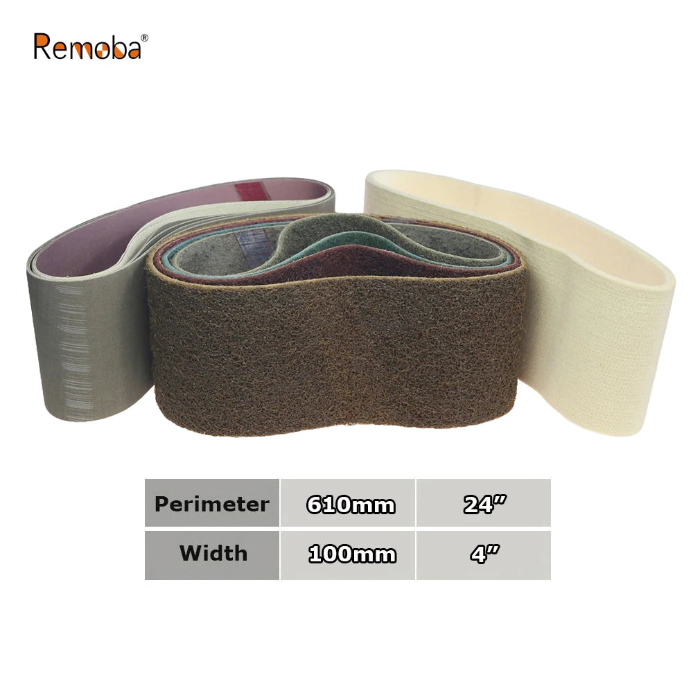 610x100mm Sanding Belts 24"x4" Abrasive Polishing Bands Non-woven Nylon Fiber, Wool Felt, 305EA A3 A5, 237AA A6 A16 A30 A65
