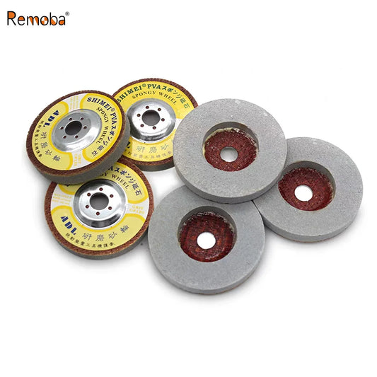 5 pcs 4" 100mm PVA Spongy Flap Wheels Angle Grinder Grindstone for Marble Glass Polishing
