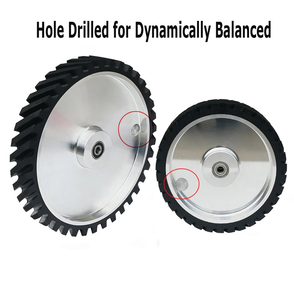 10“/12”/14“ Belt Grinder Contact Wheel 250/300/350mmx50mm Rubber Coated Wheel DIY Sander Parts